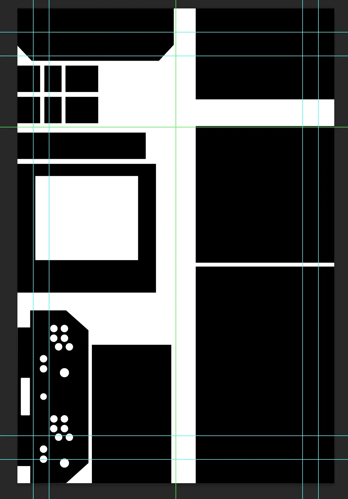 An example of a 4'x8' Photoshop layout for wood cuts.