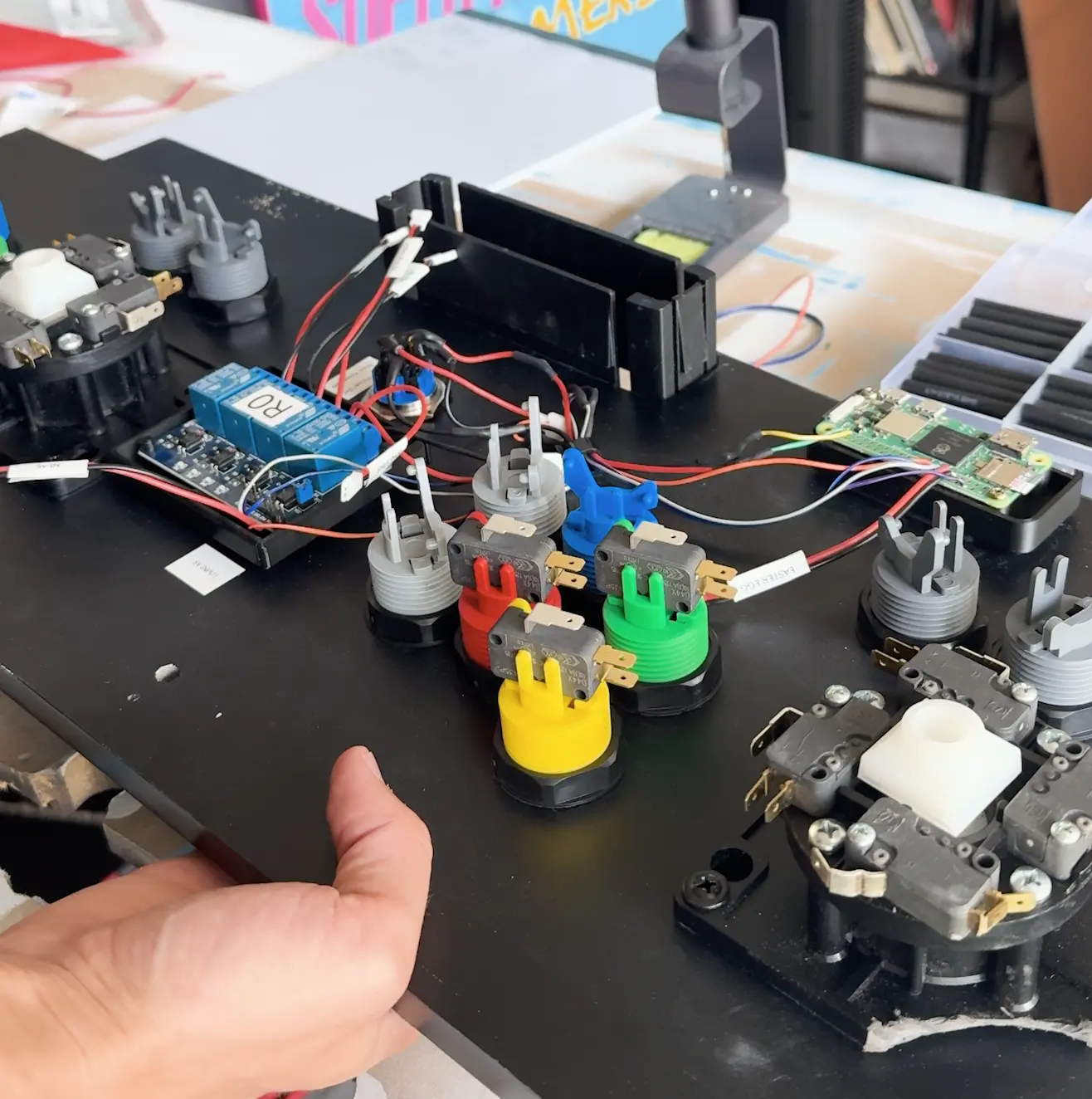 I decided to mount some of the smaller electronics to the control panel underside.